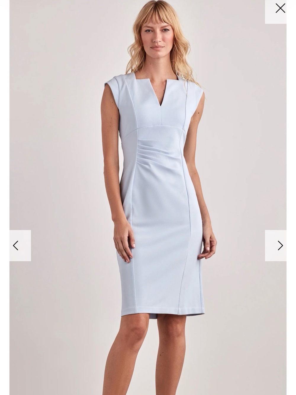 NWT Nordstorm Ellen Tracy Blue Ruched Pencil Dress